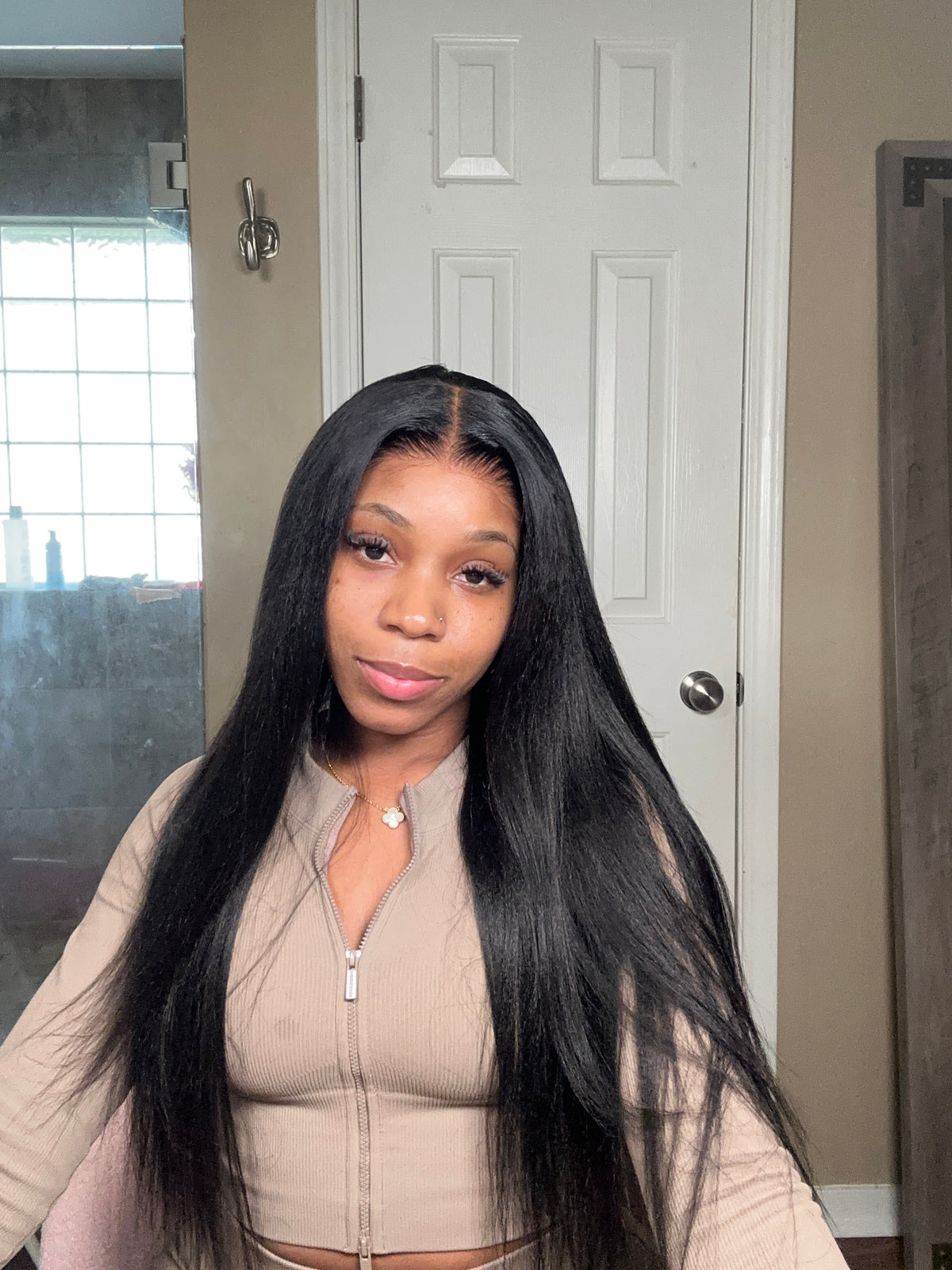 Yaki straight glueless wig